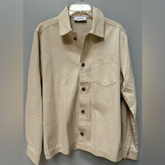 Les Deux Cream Twill Overshirt in Medium - Picture 2 of 7